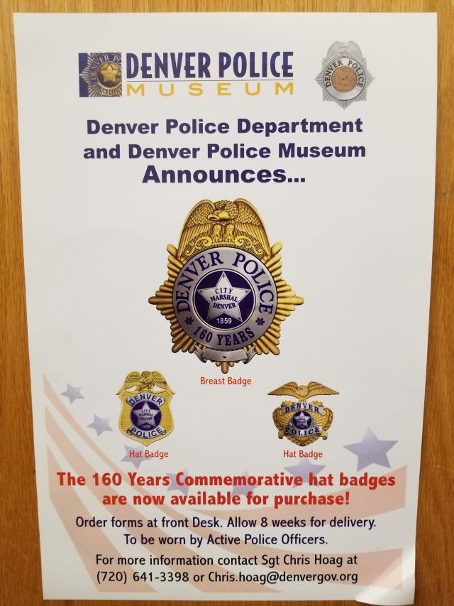 Denver Police Department 160th Anniversary commemorative badge announcement poster